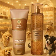 Bath & Body Works Viva Vanilla Fine Fragrance Body Mist & Body Cream Set of 2