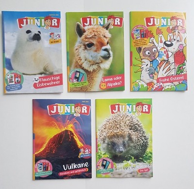 5 Junior Hefte - Februar, März, April, Juni, Juli 2025 / Kindermagazin unbenutzt