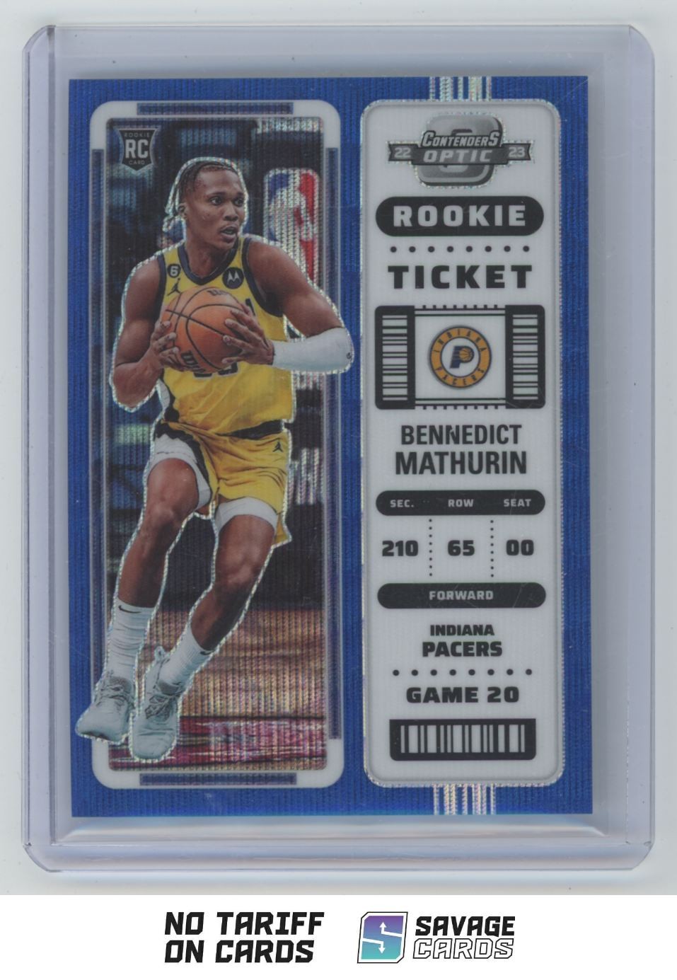 2022-23 Panini Contenders Optic Rookie Ticket Blue Wave Bennedict Mathurin /45