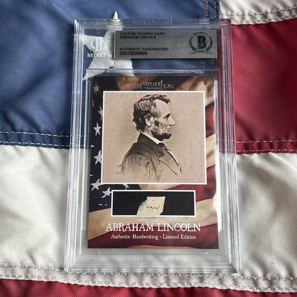 Abraham Lincoln handgeschriebenes Wort aus Beckett entfernt Autogramm Dokument signiert