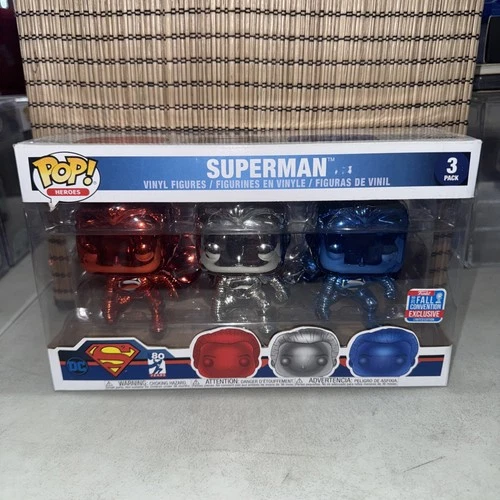 Funko Pop! DC Superman 3 pack Fall Con 2018 Exc Vinyl Figures