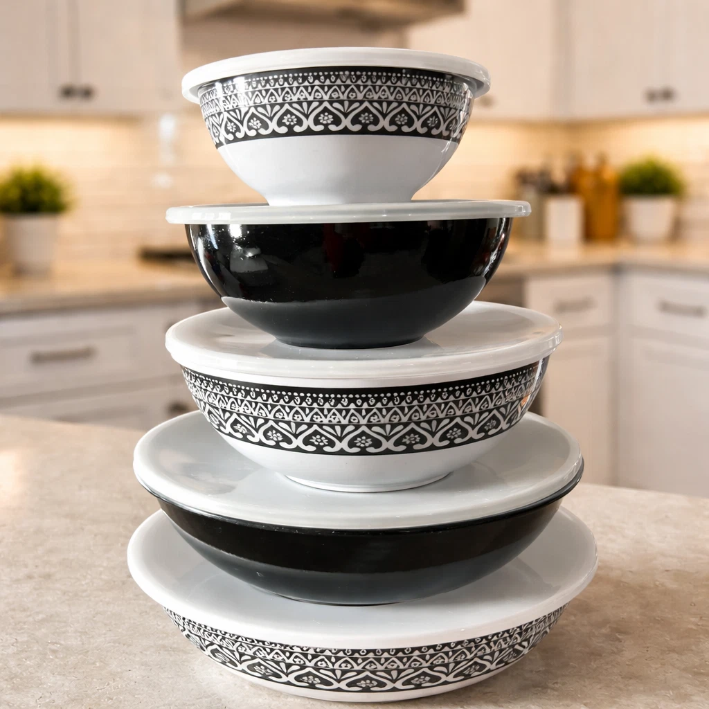 Melamine Mixing Bowls with Lids 10 Piece Kenny Loggins