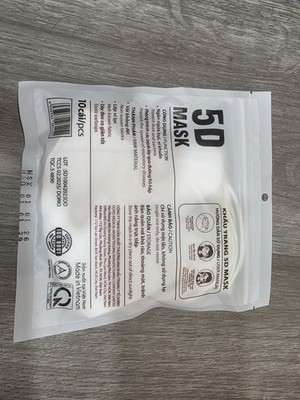 bisou 5D Mask Disposable Face Masks 50pcs White Made in Vietnam