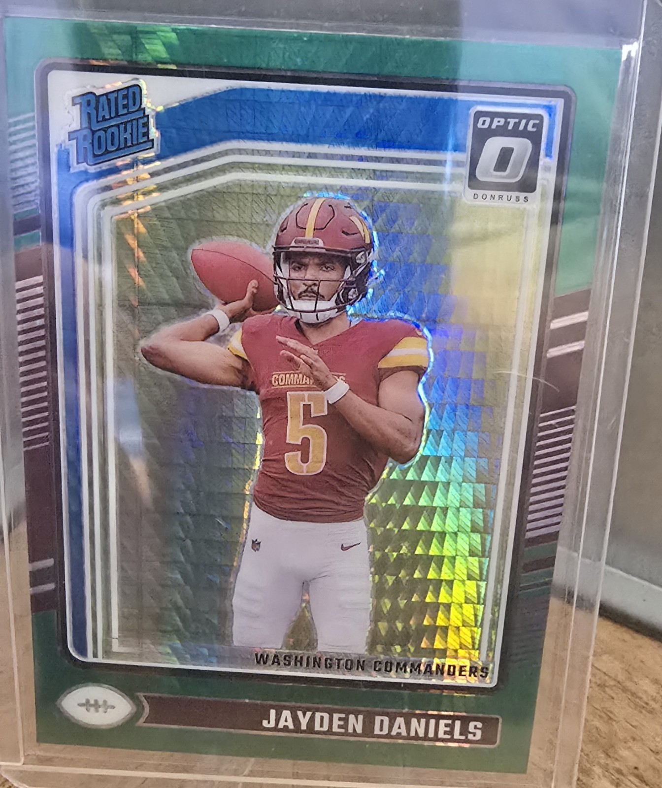 2024 Donruss Optic - Jayden Daniels Green Hyper Holo Rated Rookie #248 (RC)