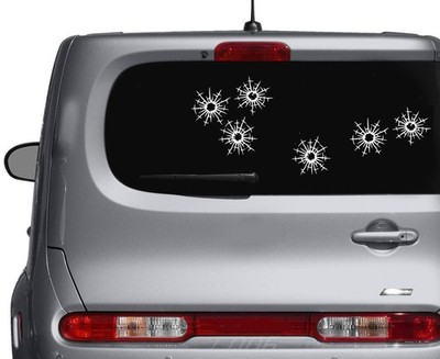 Realistic Bullet Hole Decals (Set of 3 Items)   Waterproof Décor Vinyl Stickers