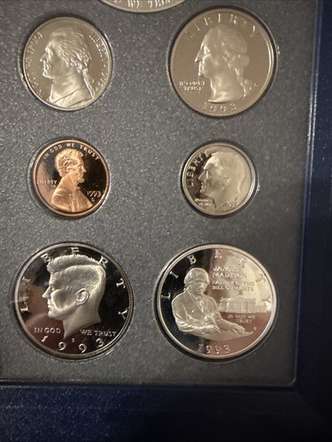 1993 Prestige Proof Set Bill of Rights Silver Dollar & half U.S. Mint Box & COA - 第 4/11 張圖片
