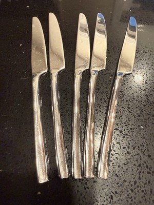 Food Network Chive Stainless Steel Flatware Lot of 5 Butter Knives Cutlery
