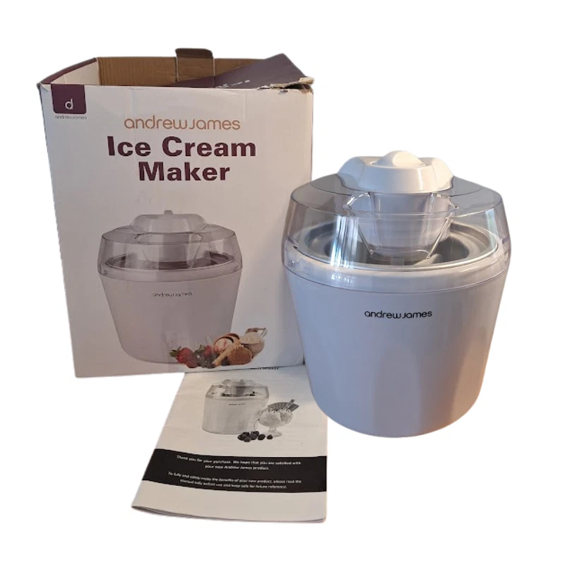 Andrew James Ice Cream Maker Frozen Dessert Machine White