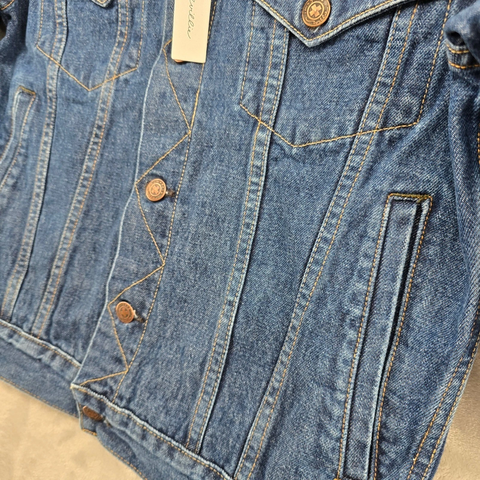 Imogene and Willie Wilkins Jacket Mens Small Indigo Washed Denim Trucker Jacket image 8