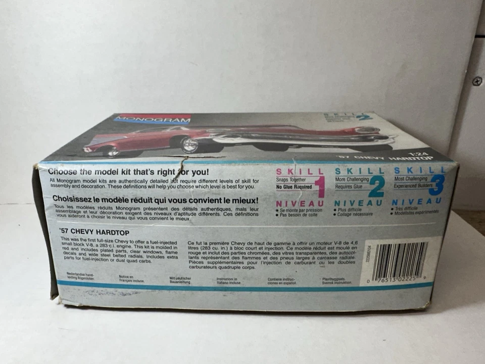 Monogram 1957 Chevy Hardtop #2225 1:24 Model Kit 1991 (COMPLETE / READ) - Image 4 of 4