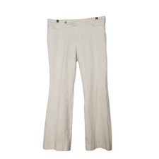 Lauren Ralph Lauren Pants Womens 10 White Adelle Wide Leg Flare Dressy Linen