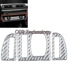 Real Carbon Fiber Silver AC Adjust Control Trim Fits 11-16 F10 F11 535i 550i