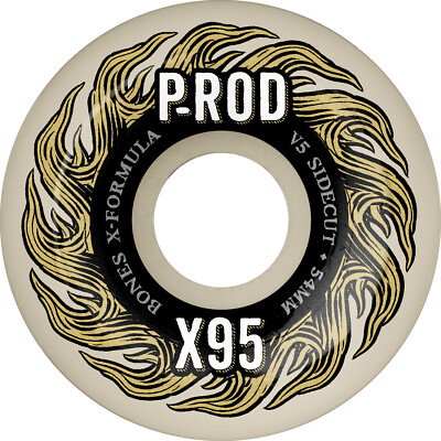 Bones X-Formula P-Rod Pro V5 Sidecut 54mm 95a Wheels - White (Set