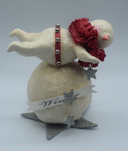 DEE FOUST FOR BETHANY LOWE SNOWMAN ON TOP OF SNOWBALL WINTER FIGURINE 6.5" RARE - Picture 3 of 10
