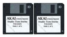 Akai S5000 / S6000 Set of Two Floppy Disks Studio Tom Stereo V31035
