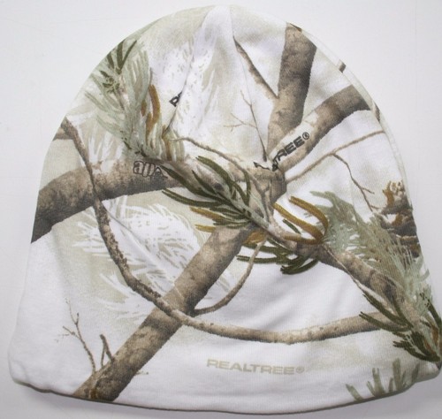 real tree white snow camo beanie 