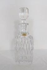 Atlantis Handblown Full Lead Crystal Decanter Portugal Vintage 8" x 3"