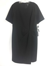 Maggy London Womens 18 Dress Little Black Short Slv Sheath Cocktail Business NEW