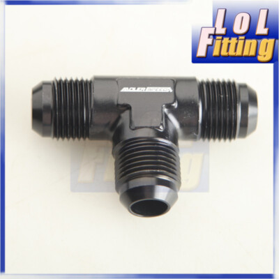 US SHIP AN10 x 10AN x 10AN Male Flare Aluminum Tee T-piece Adapter Fitting Black