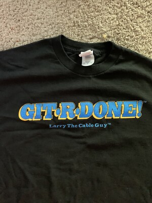 LARRY THE CABLE GUY VINTAGE 90s EARLY 2000s BLACK T SHIRT