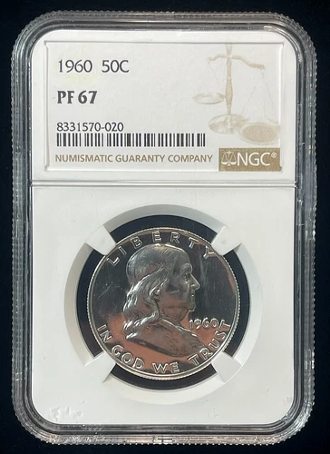 1960 NGC PF67 Proof Ben Franklin Half Dollar 50c 90% Silver New White Label