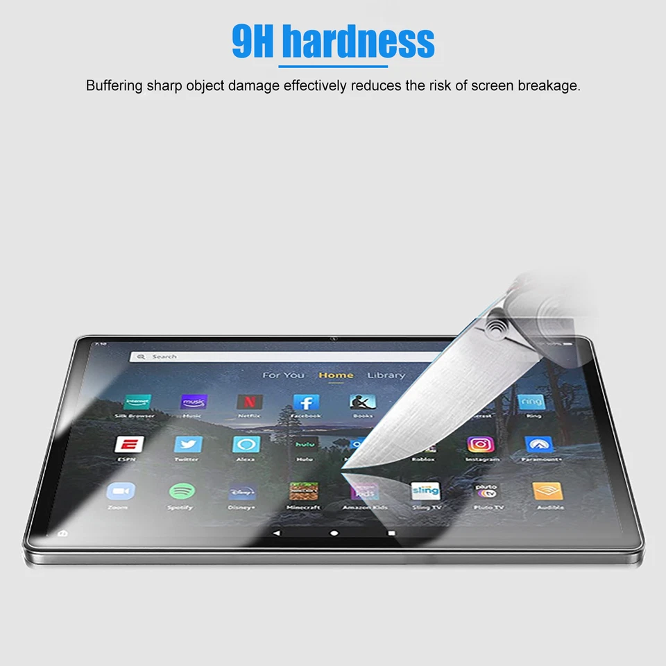 For Amazon Fire HD 10 2023 13th Gen 9H HD Clear Tempered Glass Screen Protector - Image 3 of 4