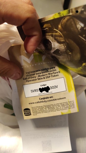 Skin Call Of Duty Mw2 Burger King Exclusiva + XP 1H
