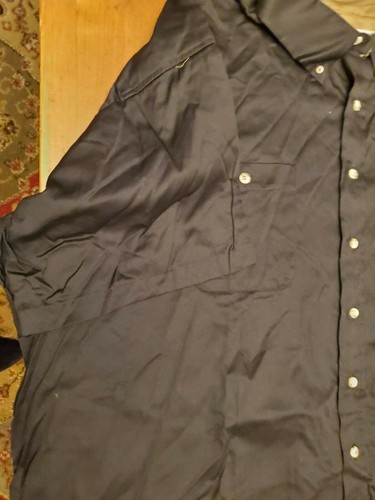 WORK AMERICA NWT BLACK LONG SLEEVE BUTTON DOWN WORK/DRESS SHIRT4 XL - 第 2/7 張圖片