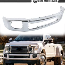 For Ford F450 F550 F600 2020-2022 Front Bumper W/Fog Light Hole Chrome Steel
