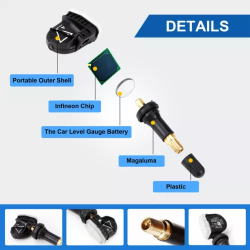 4Pcs OEM 13598773 Tire Pressure Sensor TPMS 433MHz For GMC Chevrolet Buick Chevy - Bild 5 von 17
