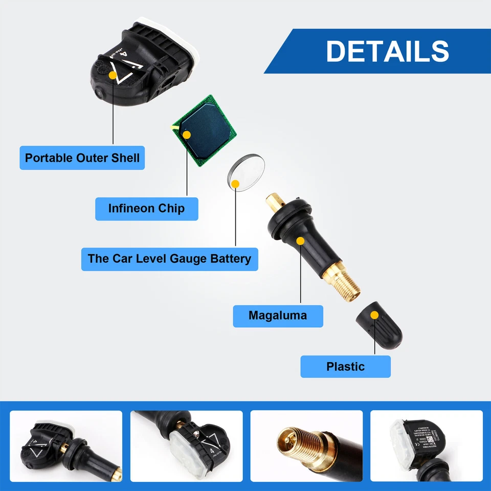 4Pack Genuine OEM 13598771 Tire Pressure Sensor TPMS 315MHz For GMC Buick Chevy Foto 3 de 4