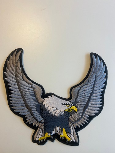 Toppa in argento Eagle Upwing - 8" ricamata ferro su toppa - Foto 9 di 10