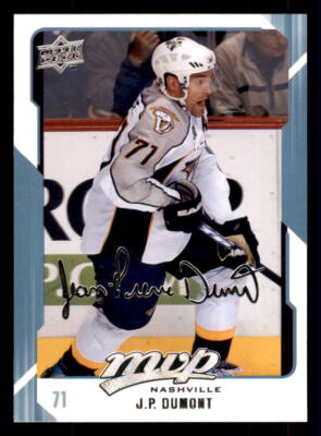 2008-09 Upper Deck MVP #164 J.P. Dumont Nashville Predators