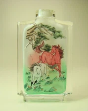 ANTIQUE CHINESE BEAUTIFUL GLASS SNUFF BOTTLE INSIDE PAINTING 