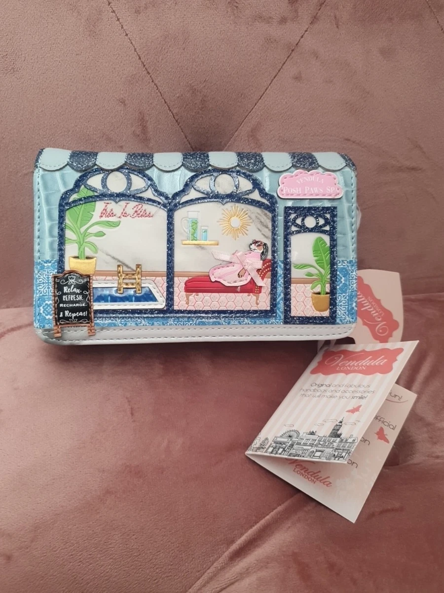 Vendula London Posh Paws Spa Medium Ziparound Wallet Portafoglio Medio
