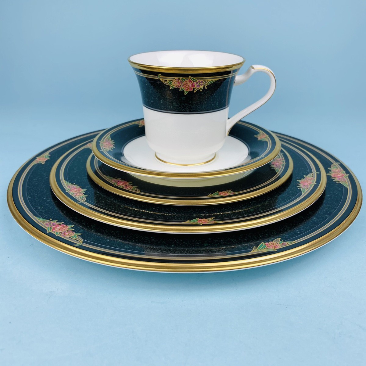 5 Pc. Noritake Venetian Rose Bone China Japan 9783 Bread Diner