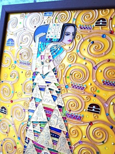 Gift for couple Tree of life Klimt Anniversary engagement gift Original painting - Picture 7 of 15