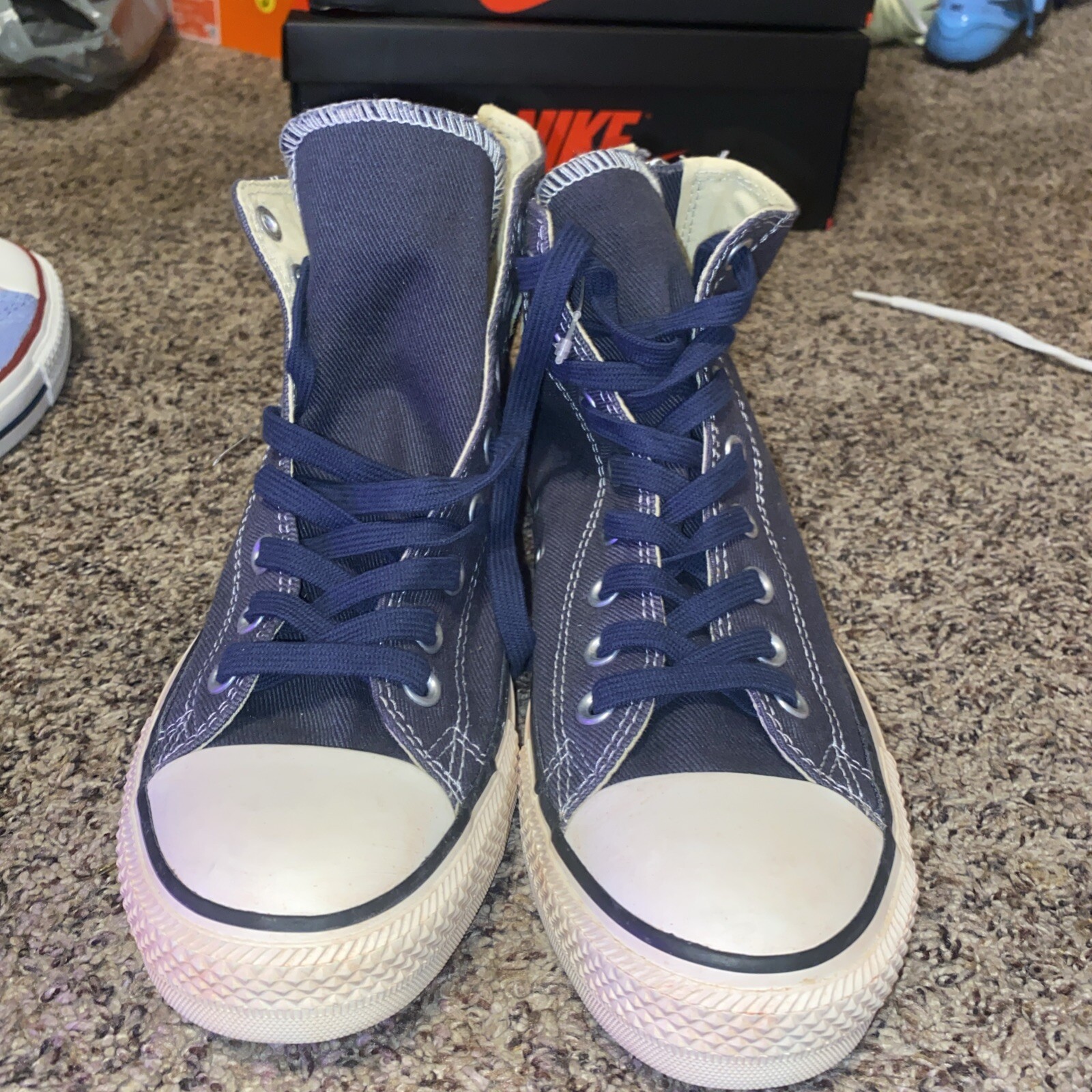 Converse 144770C Chuck Taylor All Star Back Zip High Navy Men's Size 7 Women's 9