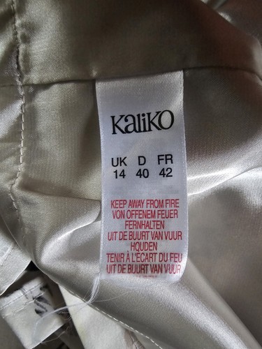 Kaliko Light Grey Rose Satin Sleeveless Dress UK 14 With Sash Bow Tie Special - Picture 8 of 12