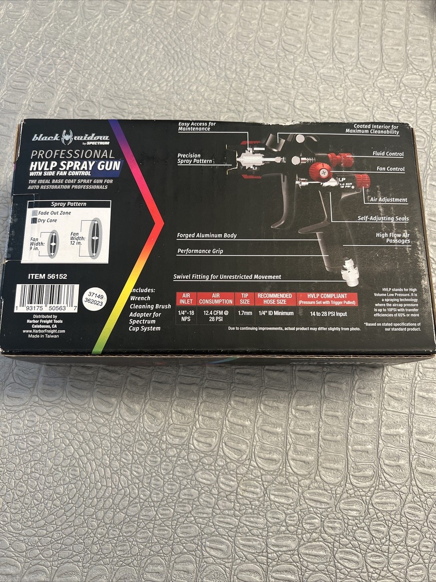 Black Widow By Spectrum BW-HVLP-1.7 56152 Professional HVLP Spray
