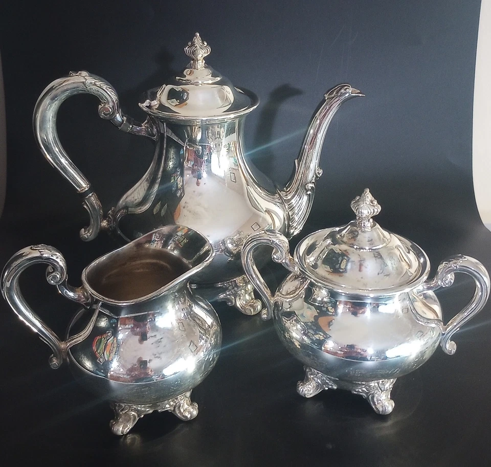 Винтажный серебряный сервировочный набор для чая и кофе Reed & Barton 5600c ручной чеканки Regent - Изображение 2 из 4