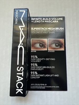 M·A·C Cosmetics Stack Mega Mascara Black 0.41oz New Full Sized