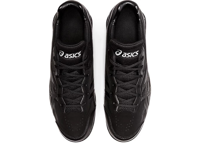 スーチー 3点 ASICS STAR SHINE 3 1123A033 001 Black Black Baseball Creats