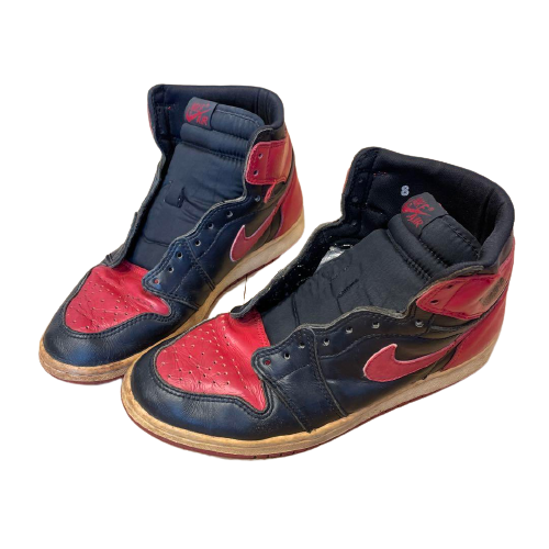 Nike Air Jordan 1 Sneakers 1994 Bred Red and Black Color Size 7.5