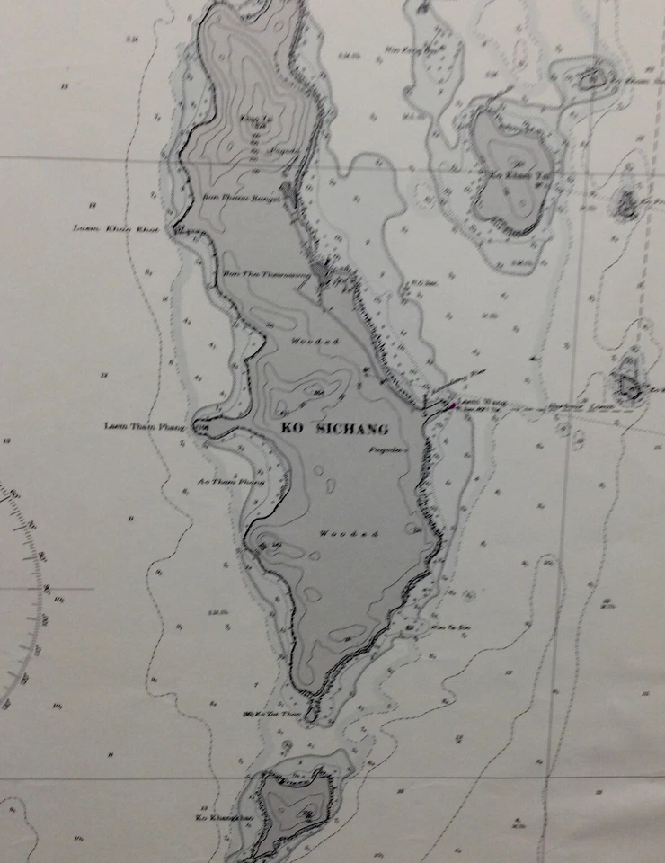 TABLA DE ALMIRANTAZGO VINTAGE. Nº986. AO UDOM, GOLFO DE TAILANDIA. Edición 1964. Foto 3 de 4