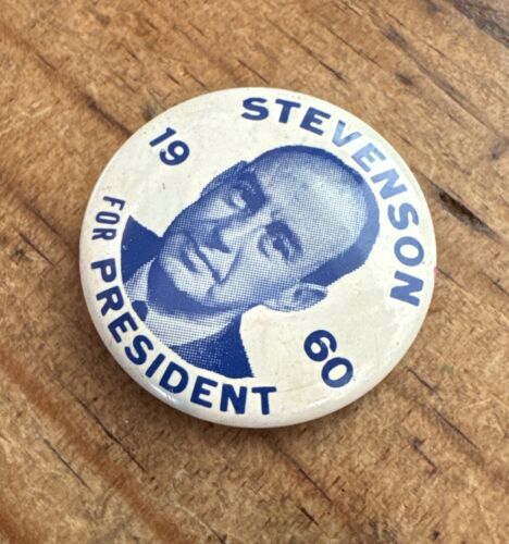 Adlai Stevenson 1960's Presidential Campaign 1.25” Pinback Button ANTIQUE - Picture 3 of 7