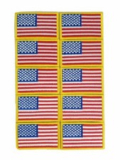 American Flag Patch USA Patch US United States Patch Embroidered Iron Sew On x10