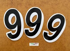SET TRE NUMERI ADESIVI PER TABELLE MOTO ALTEZZA 8 cm numero 9 nero bordo bianco