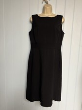 Tahari Arthur S. Levine Back Zip Lined Black Striped Sheath Dress Size 10