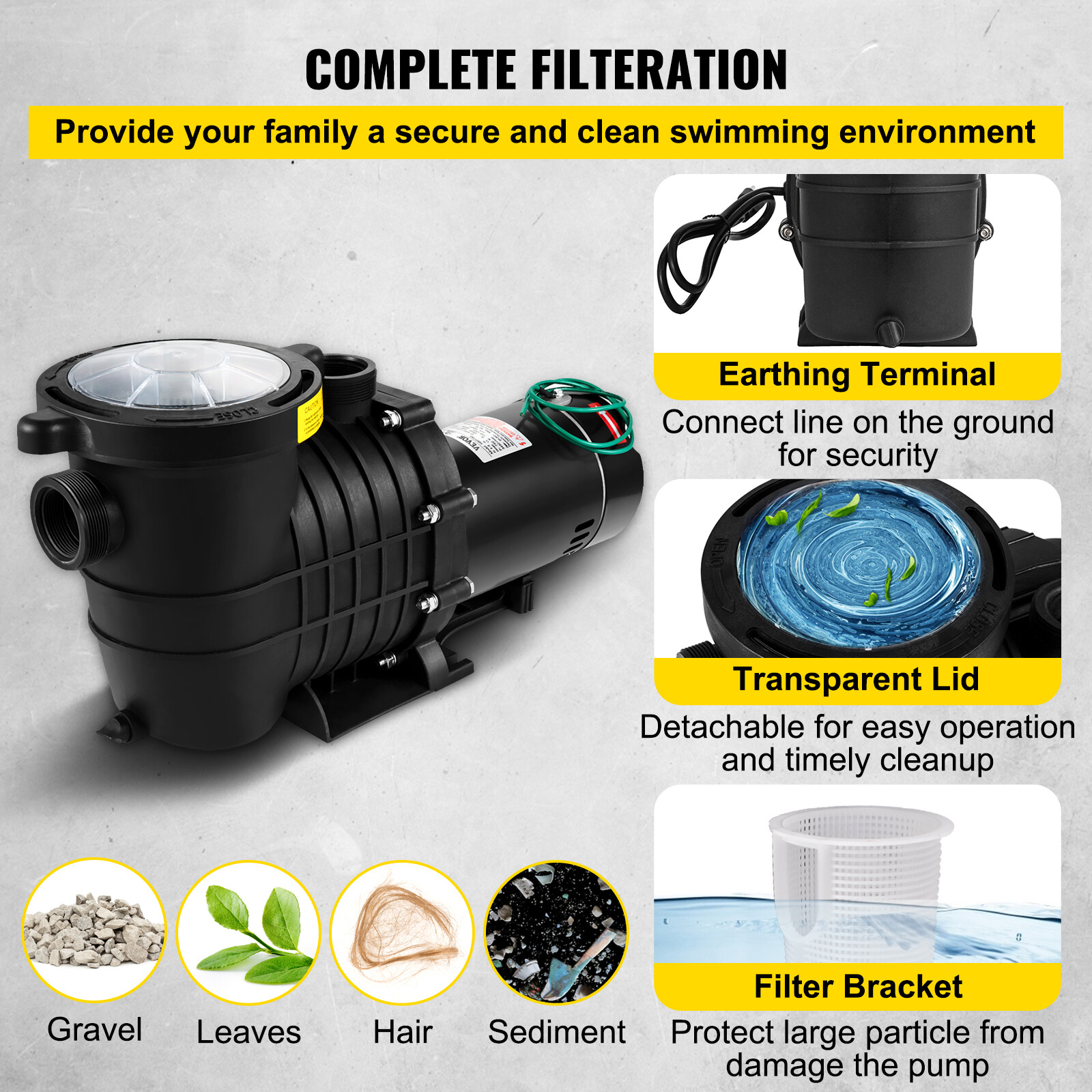 Pool Pump,2 HP,1.5 HP